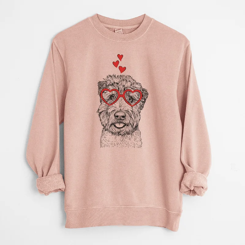 Valentine Milton the Soft Coated Wheaten Terrier - Unisex Pigment Dyed Crew Sweatshirt Hoodie Sweatshirt Set