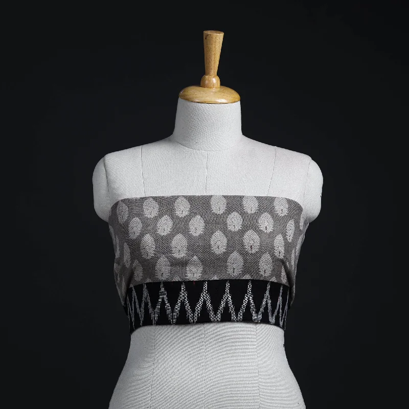 Grey - Block Print Woollen Sanganeri Blouse Piece 73