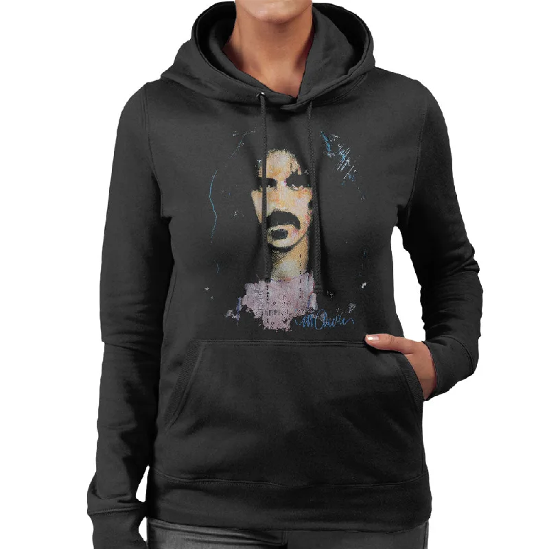 Sidney Maurer Original Portrait Of Frank Zappa Women's Hooded Sweatshirt Printed Hooded Sweatshirts