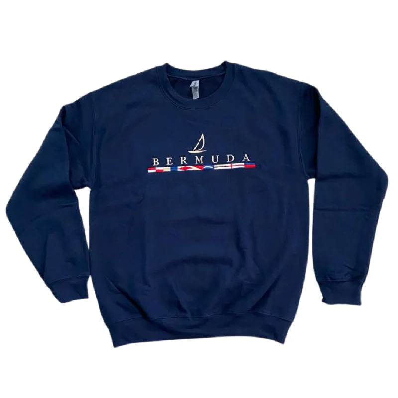 Embroidered Sails & Flags Crewneck Sweatshirt Women’s Oversized Hoodie