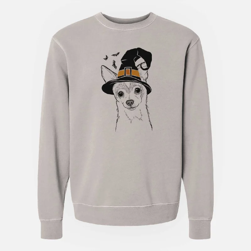 Witch Buggy the Chihuahua - Unisex Pigment Dyed Crew Sweatshirt Modern Hoodie Sweatshirt