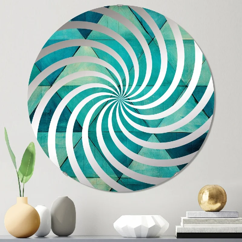 Designart "Turquoise Triangles " Abstract Shapes Turquoise Wall Mirror - Modern Wall Art Mirror For Bathroom Designart "Turquoise Triangles " Abstract Shapes Turquoise Wall Mirror - Modern Wall Art Mirror For Bathroom