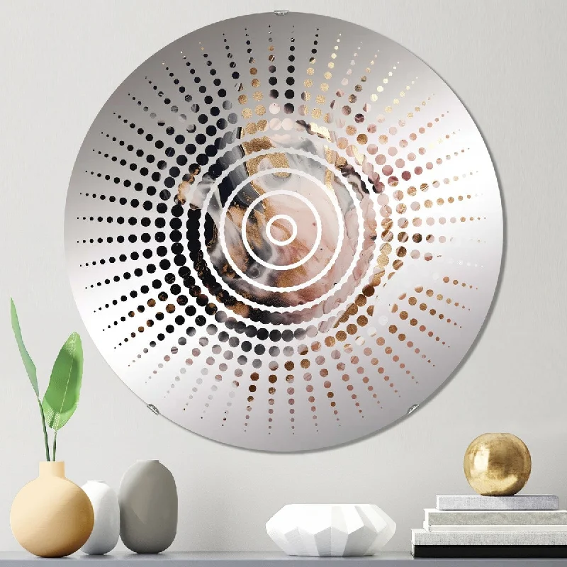 Designart "Ocean Waves Fluidity In Marble V" - Modern Abstract Marble Sun Circles Wall Mirror Designart "Ocean Waves Fluidity In Marble V" - Modern Abstract Marble Sun Circles Wall Mirror