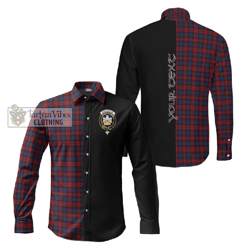 MacLachlan (McLachlan) Tartan Long Sleeve Button Shirt with Family Crest and Half Of Me Style MacLachlan (McLachlan) Tartan Long Sleeve Button Shirt with Family Crest and Half Of Me Style