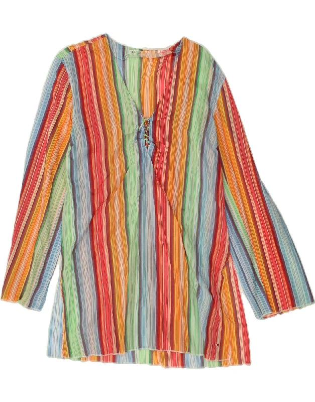 TOMMY HILFIGER Womens Long Sleeve Tunic Dress US 12 Large Multicoloured