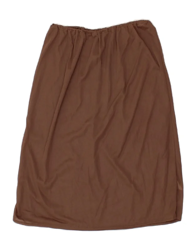 VINTAGE Womens A-Line Skirt W26 Small  Brown Polyamide