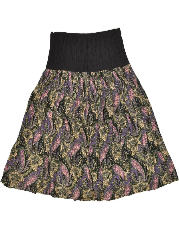 VINTAGE Womens High Waist Flared Skirt W30 Medium Multicoloured Paisley