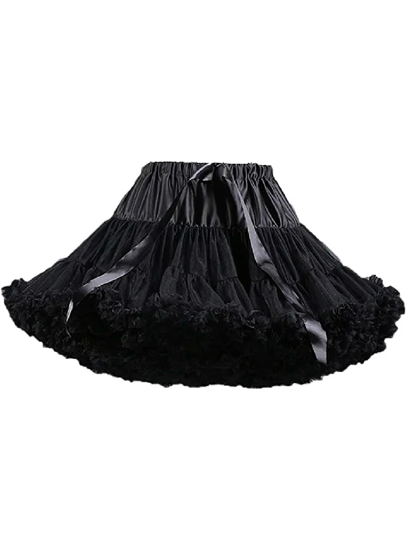 Black Puffy Tulle Tutu Skirt Elegant evening unclassified skirts