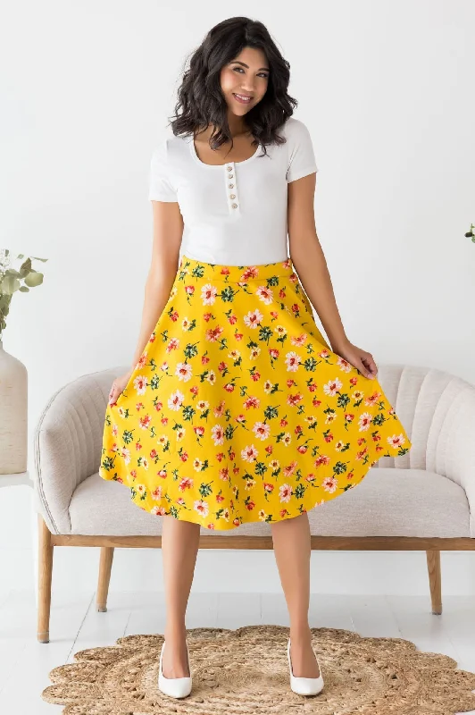 Bouquet of Flowers Modest Circle Skirt Corset unclassified skirts