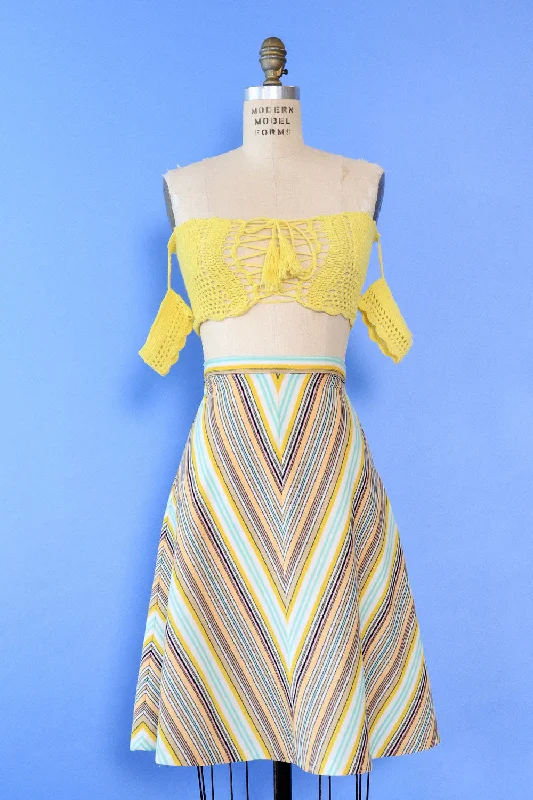 Candy Stripe Chevron Skirt S Beaded unclassified skirts
