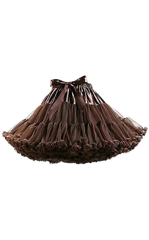Coffee Puffy Tulle Tutu Skirt Wedding guest unclassified skirts