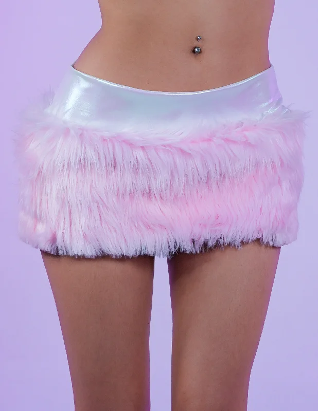 Cotton Candy Faux Fur Skirt Pencil unclassified skirts