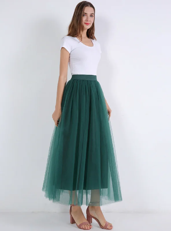 Dark Green Mesh Tulle Tutu Skirt Dark color unclassified skirts