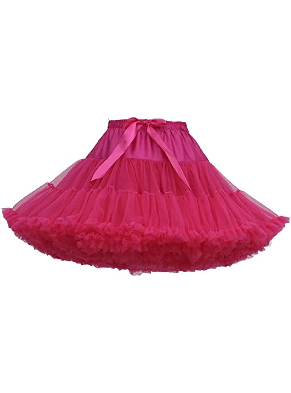 Fuchsia Puffy Tulle Tutu Skirt Elegant unclassified skirts