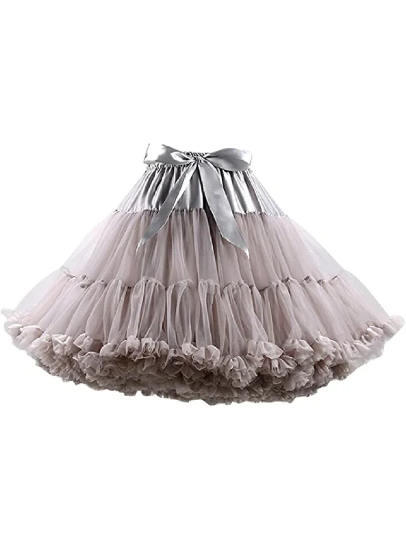 Gray Puffy Tulle Tutu Skirt Date night unclassified skirts