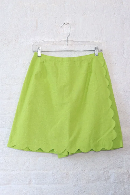 Lime Sherbet Scalloped Skort M Tiered unclassified skirts