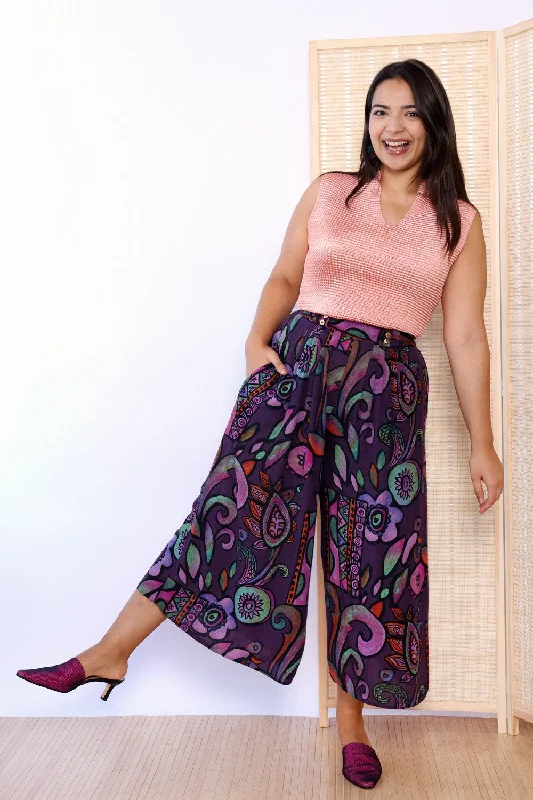 Purple Power Pleat Culottes M High-end unclassified skirts