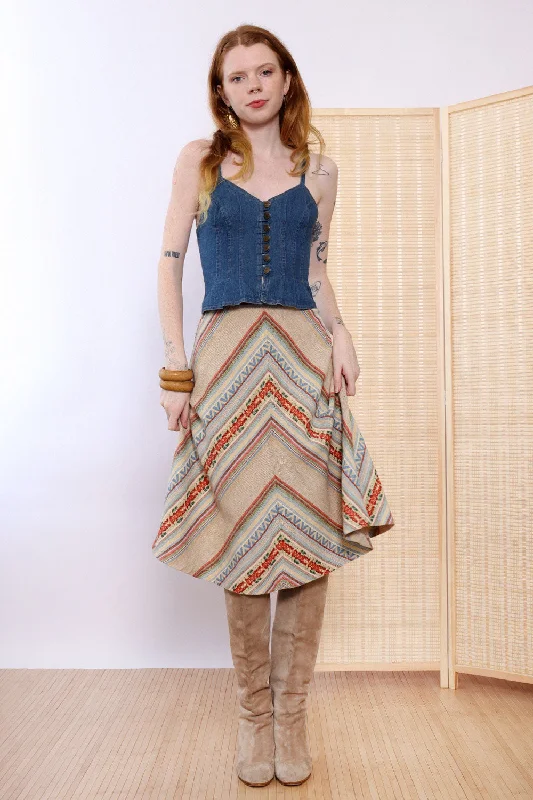 Southwestern Sunrise Chevron Skirt S Casual unclassified skirts