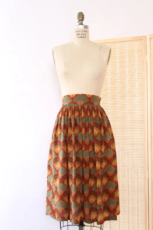 Southwestern Sunset Silk Skirt S/M Office unclassified skirts