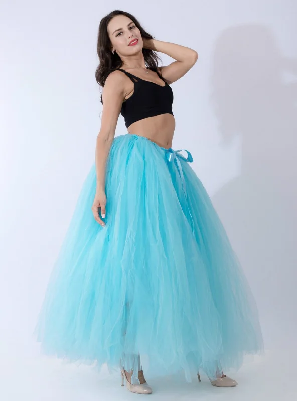 Women's Sky Blue Tulle Puff Tutu Skirt Street style unclassified skirts
