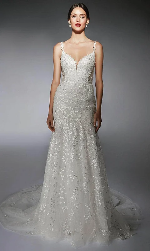 Alyce Paris 7122 - Side Sheer Insert Strapless Wedding Gown Outdoor party dresses