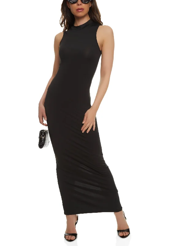 Daisy Sleeveless Mock Neck Maxi Dress Sexy maxi dresses