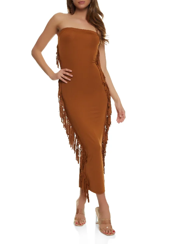 Daisy Fringe Side Maxi Tube Dress H&M maxi dresses