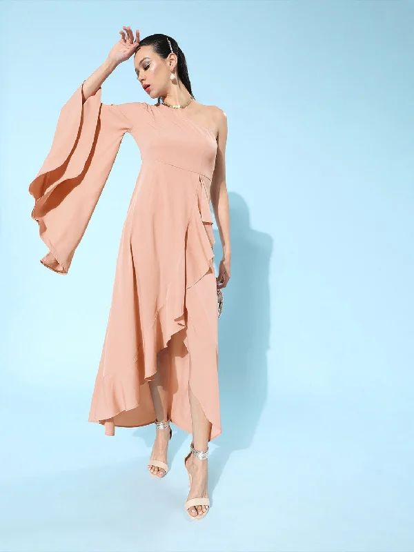 Berrylush Women Solid Pink One-Shoulder Ruffled Asymmetrical A-Line Maxi Dress Elegant maxi dresses Berrylush Women Solid Pink One-Shoulder Ruffled Asymmetrical A-Line Maxi Dress Elegant maxi dresses