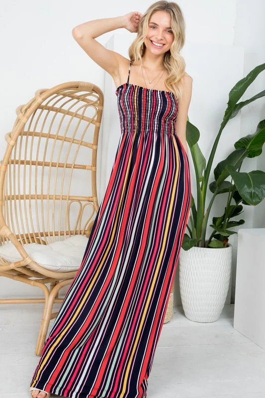 Stripe Smocked Maxi Dress Fashion-forward maxi dresses