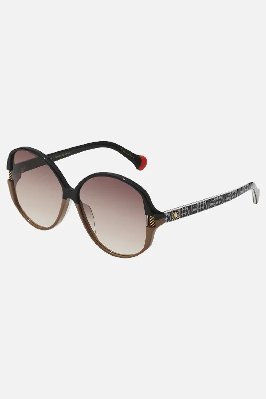 AFTERNOONS IN AMALFI SUNGLASSES BLACK/PUTTY Silk unclassified dresses