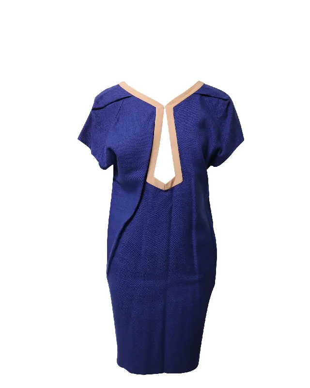 Balenciaga Cut Out Dress in Blue Rayon Anniversary unclassified dresses