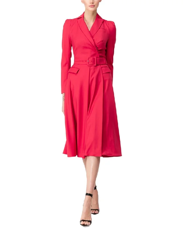 BGL Wool-Blend Midi Dress Classic A-line Skirt