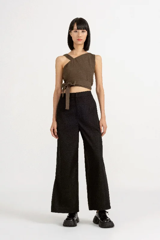[Restocked] Blake Two-Way Wrap Top in Olive Green A-line unclassified dresses
