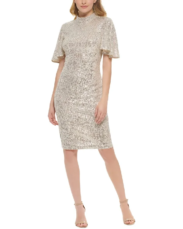 Eliza J Midi Sequin Dress Wraparound Midi Skirt