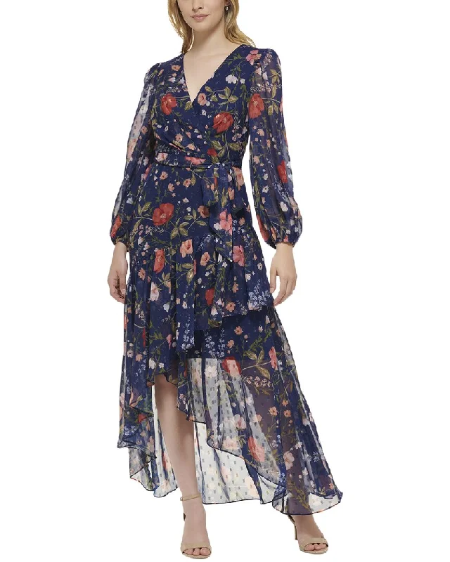 Eliza J Printed Chiffon Midi Dress Casual Midi Look