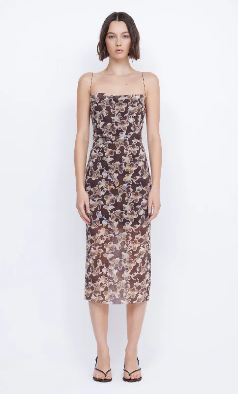 HERLANI SINGLET MIDI DRESS - HIBISCUS CHOC Lace Midi Skirt
